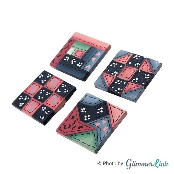 Vintage Square Wooden Rustic Country Cottagecore Style Button Covers - Picture 2 of 8